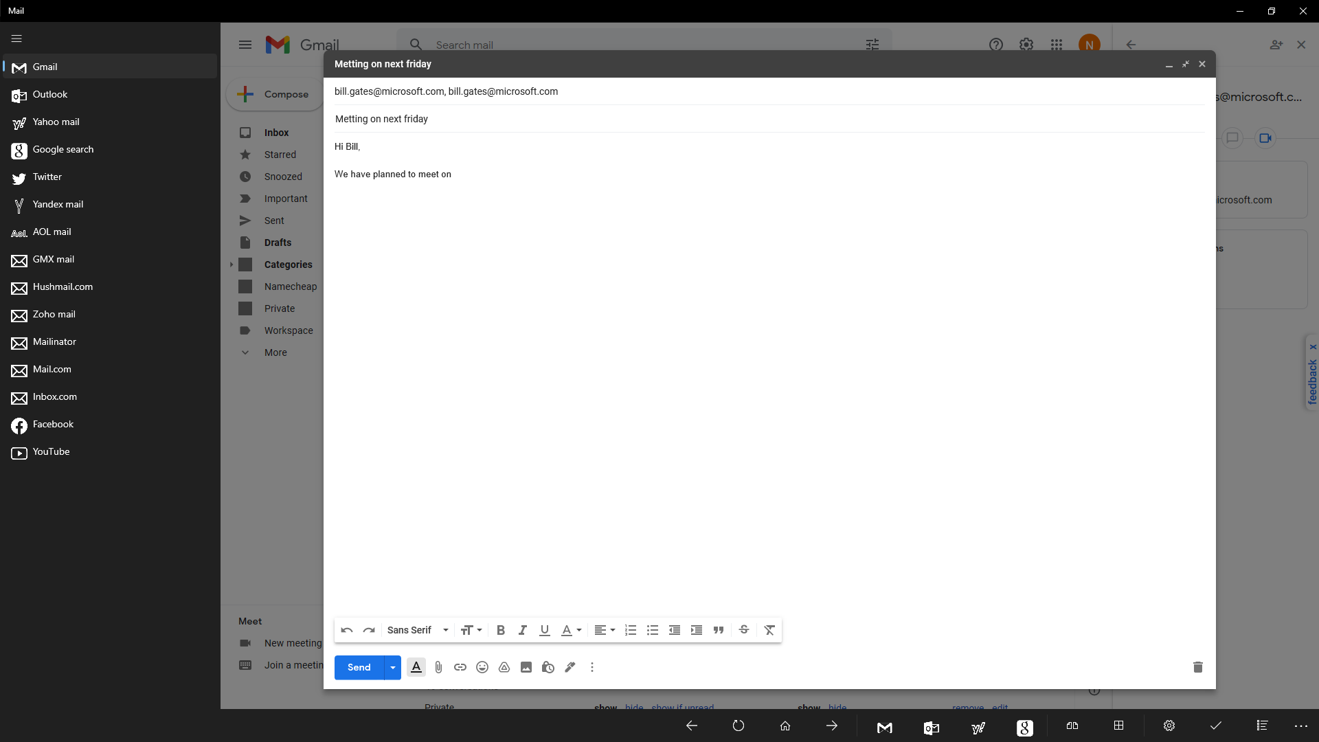 Write new email